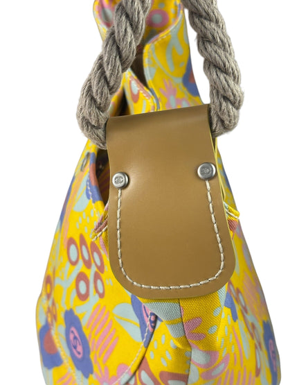 Chanel Canvas CC Floral Camellia Rope Bucket Shoulder Bag 2003