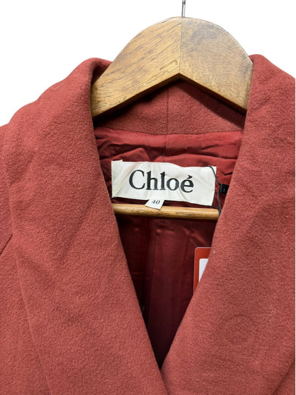 Chloé Dark Blush Wool Trench Coat