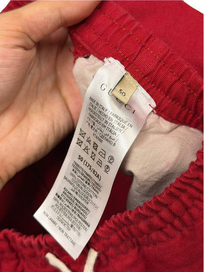 Gucci Bee Logo Embroidered Red Shorts