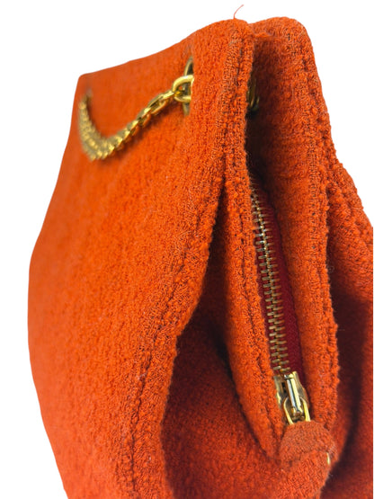 Chanel Vintage Red Quilted Tweed Shoulder Bag 1994