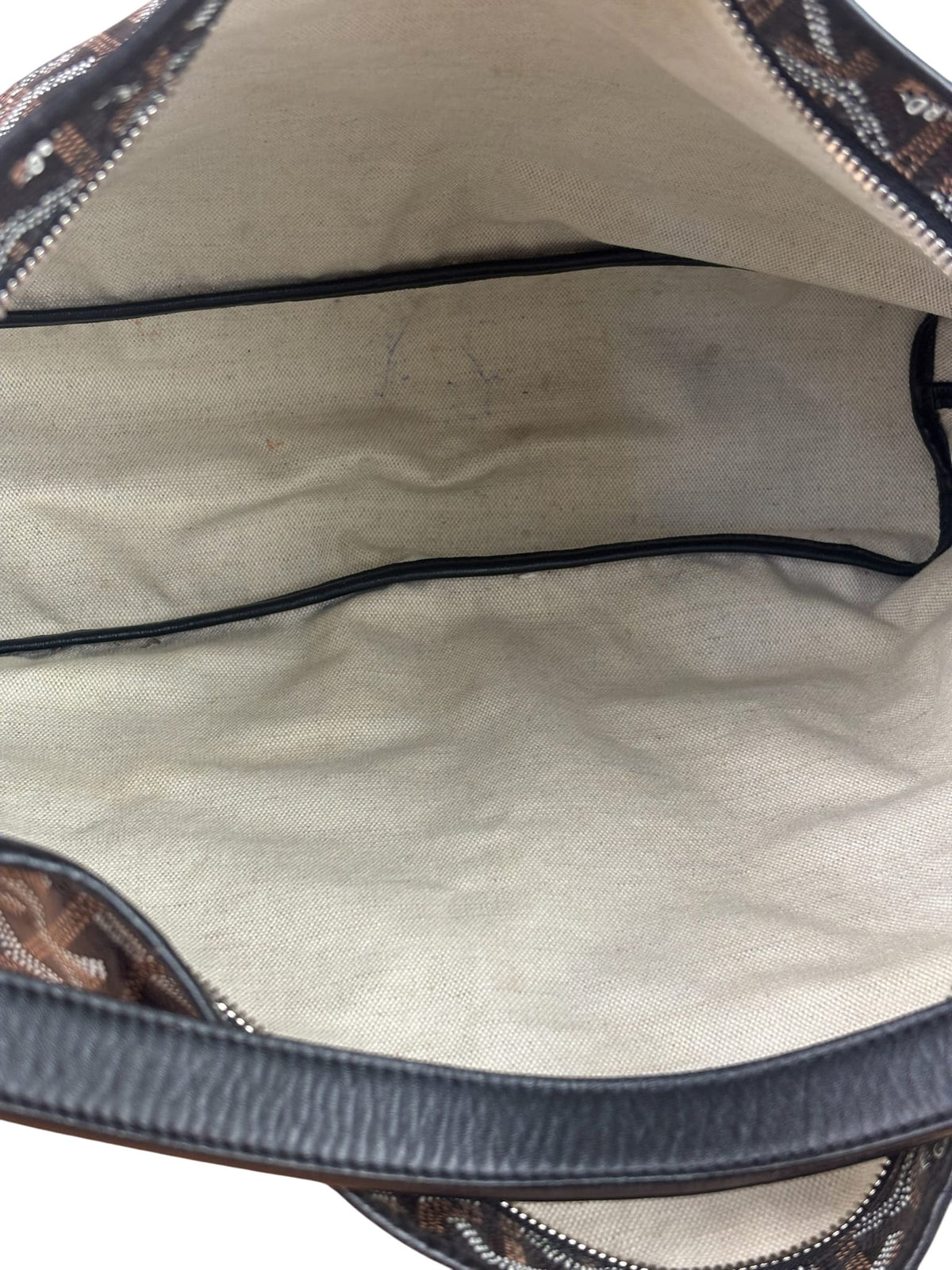 Goyard Brown/Black Leather Boheme Hobo Bag