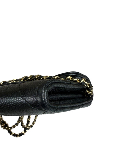 Chanel Black Caviar Quilted Card Holder 2019