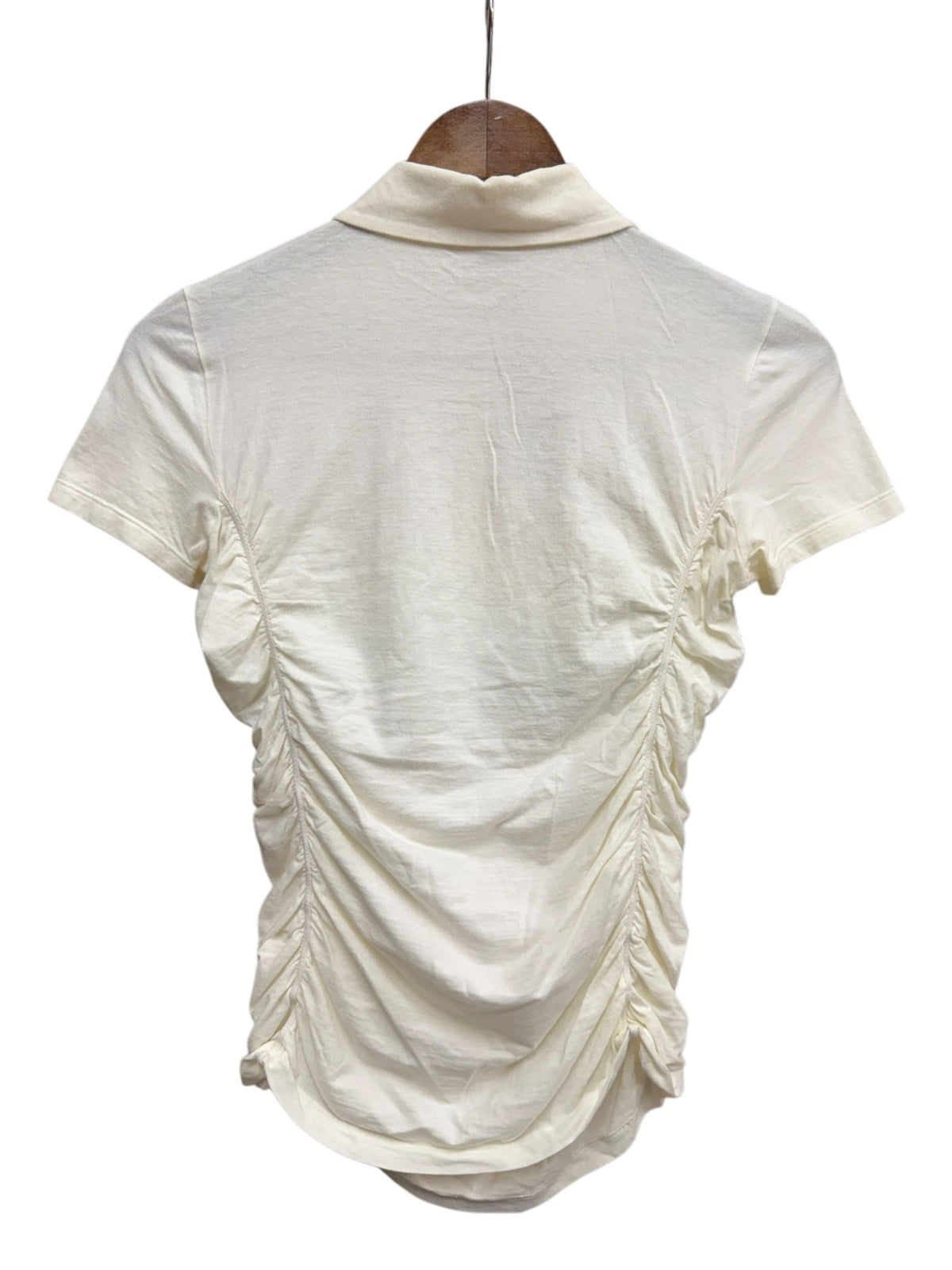 Miu Miu Off-White Short Sleeve Polo Style Top