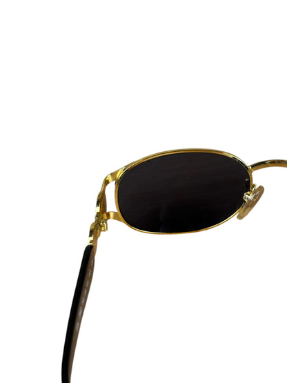 Fendi Gold/Blue Oval Metal Framed Sunglasses