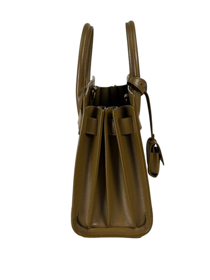 YSL Green Ink Leather King Palm Nano Two-Way Tote