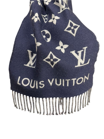 Louis Vuitton Blue Reykjavik All About Monogram Wool Scarf