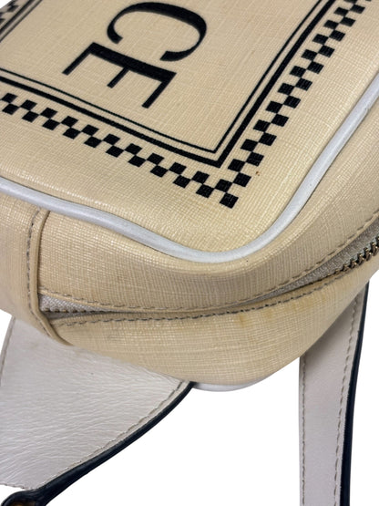 Versace Pastel Yellow Leather Logo Print Belt Bag