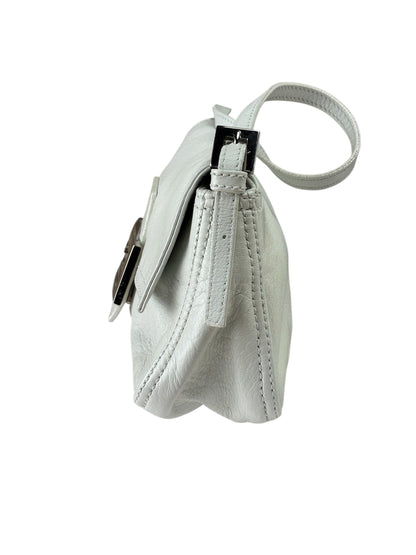 Fendi White Leather Baguette