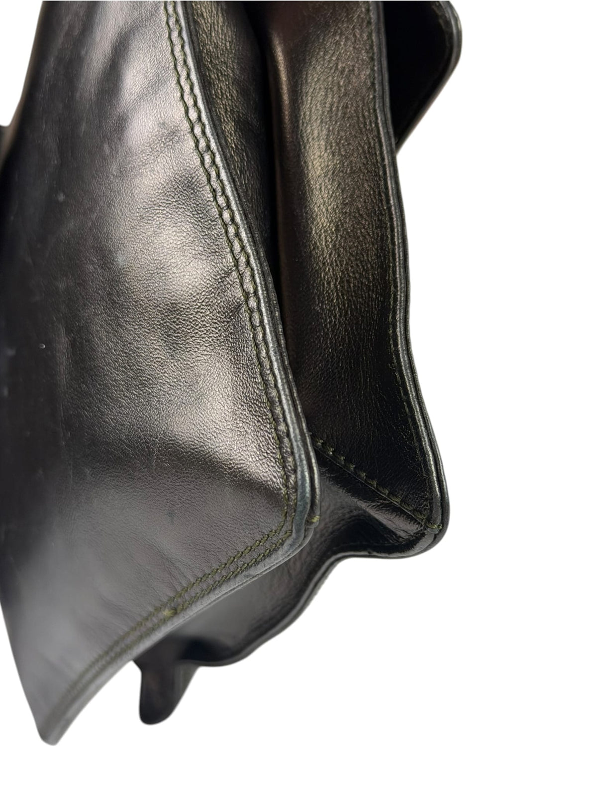 Chanel Vintage Metallic Bronze Lambskin Logo Messenger Bag 1997