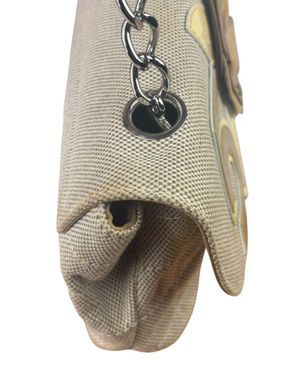 Chanel Woven Leather Trim Camellia No.5 Small Flap Bag 2005