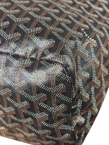 Goyard Brown/Black Leather Boheme Hobo Bag