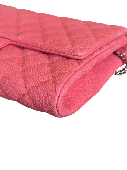 Chanel Coral Pink Matte Quilted Caviar Flap Shoulder Bag 2012