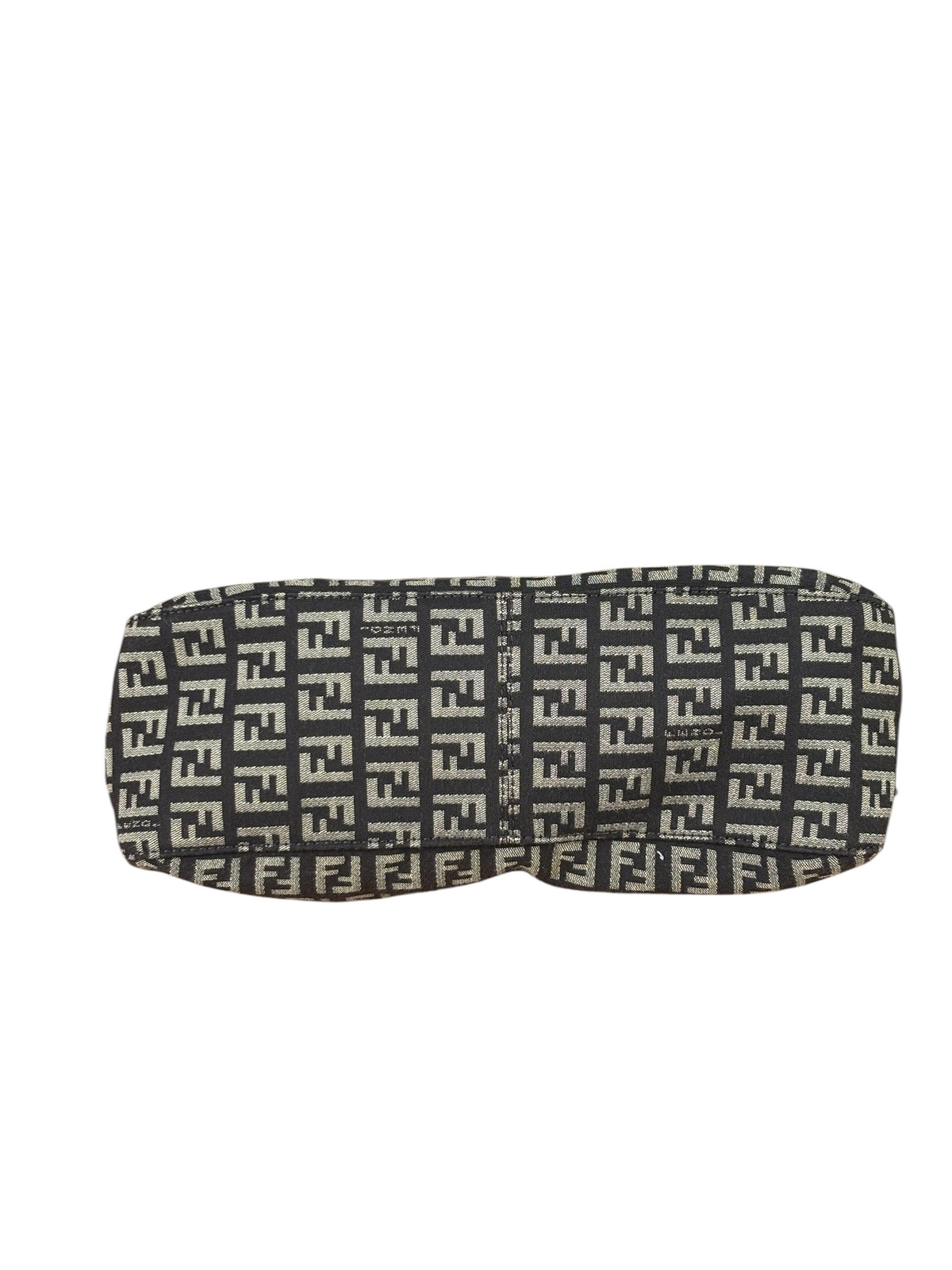 Fendi Black/Beige Leather Trim Zucca Mamma Baguette