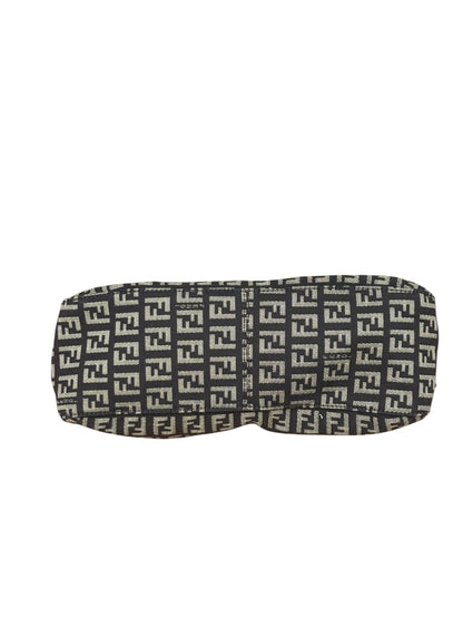 Fendi Black/Beige Leather Trim Zucca Mamma Baguette