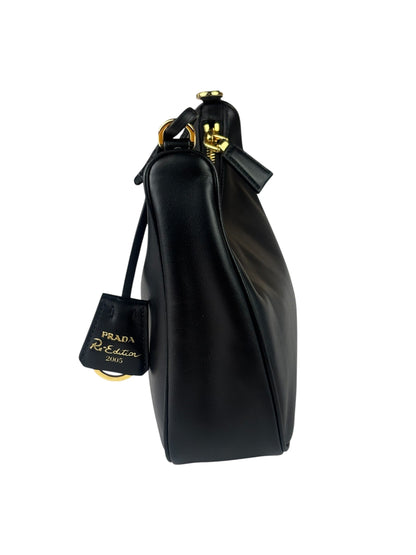 Prada Black Saffiano Leather Re-Edition Two-Way Bag