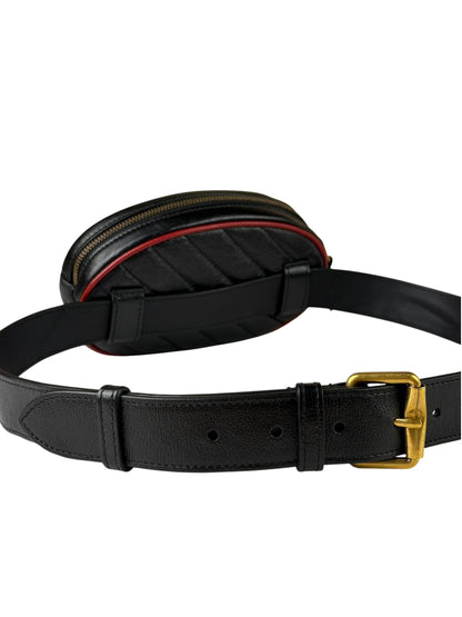 Gucci Black Matalassè Leather Marmont Belt Bag