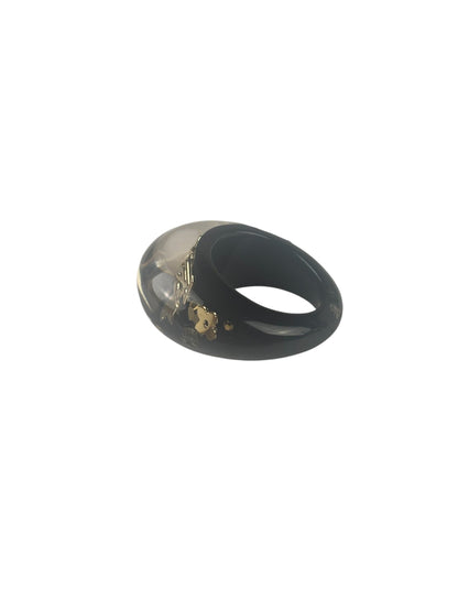Louis Vuitton Black/Gold Crystal & Resin Inclusion Ring
