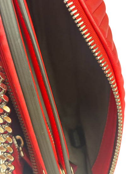 Fendi Vintage Red Calfskin Potcom Click Small Shoulder Bag