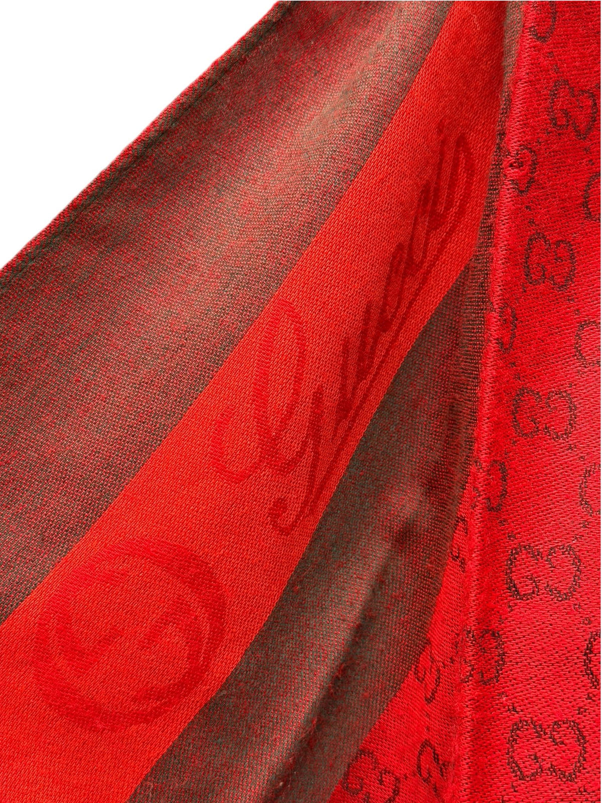 Gucci Carcoal-Grey/Red Reversible Wool-Jacquard Scarf