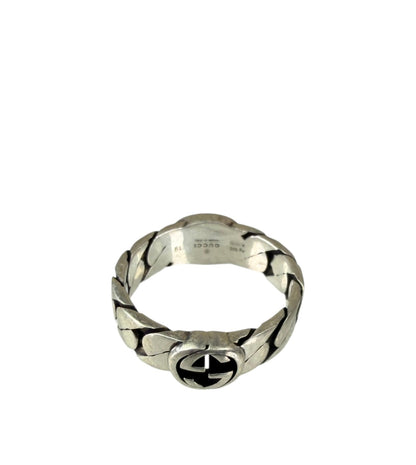 Gucci Semi Shiny Silver Interlocking G Chain Link Ring