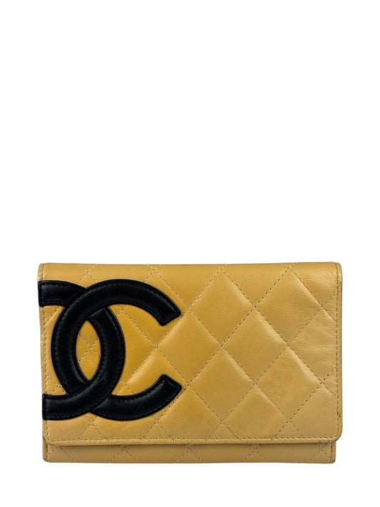 Chanel Beige/Black Cambon Bi-Fold Wallet