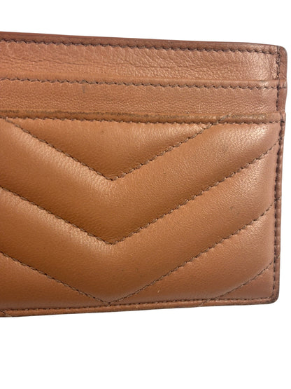 Yves Saint Laurent Dusty Rose Leather Cassandre Cardholder