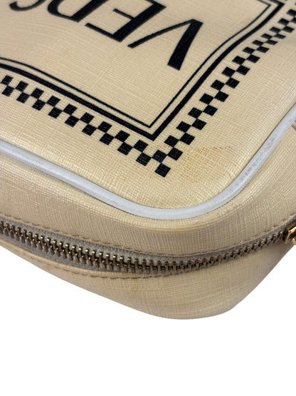 Versace Pastel Yellow Leather Logo Print Belt Bag