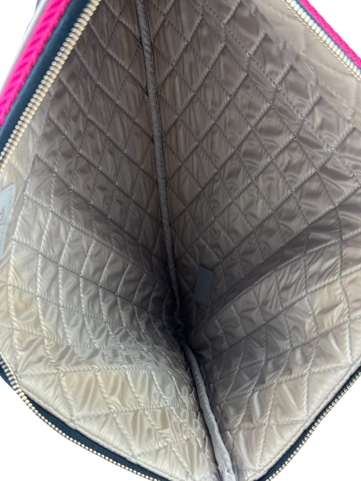 Chanel Navy Quilted Fluo Boy Medium O-Case Clutch