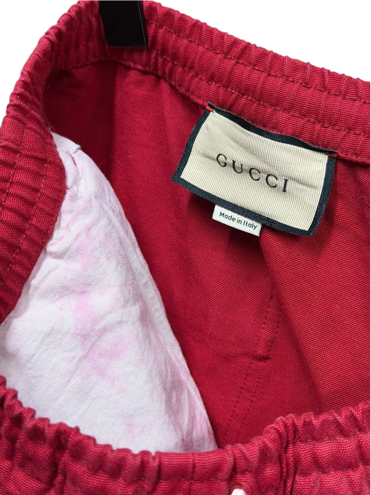 Gucci Bee Logo Embroidered Red Shorts