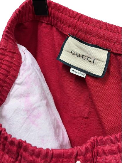Gucci Bee Logo Embroidered Red Shorts