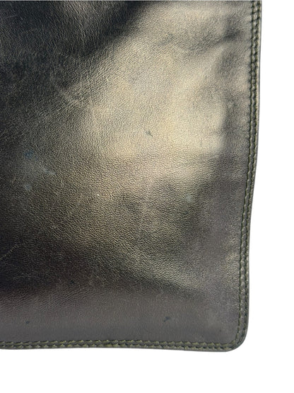 Chanel Vintage Metallic Bronze Lambskin Logo Messenger Bag 1997