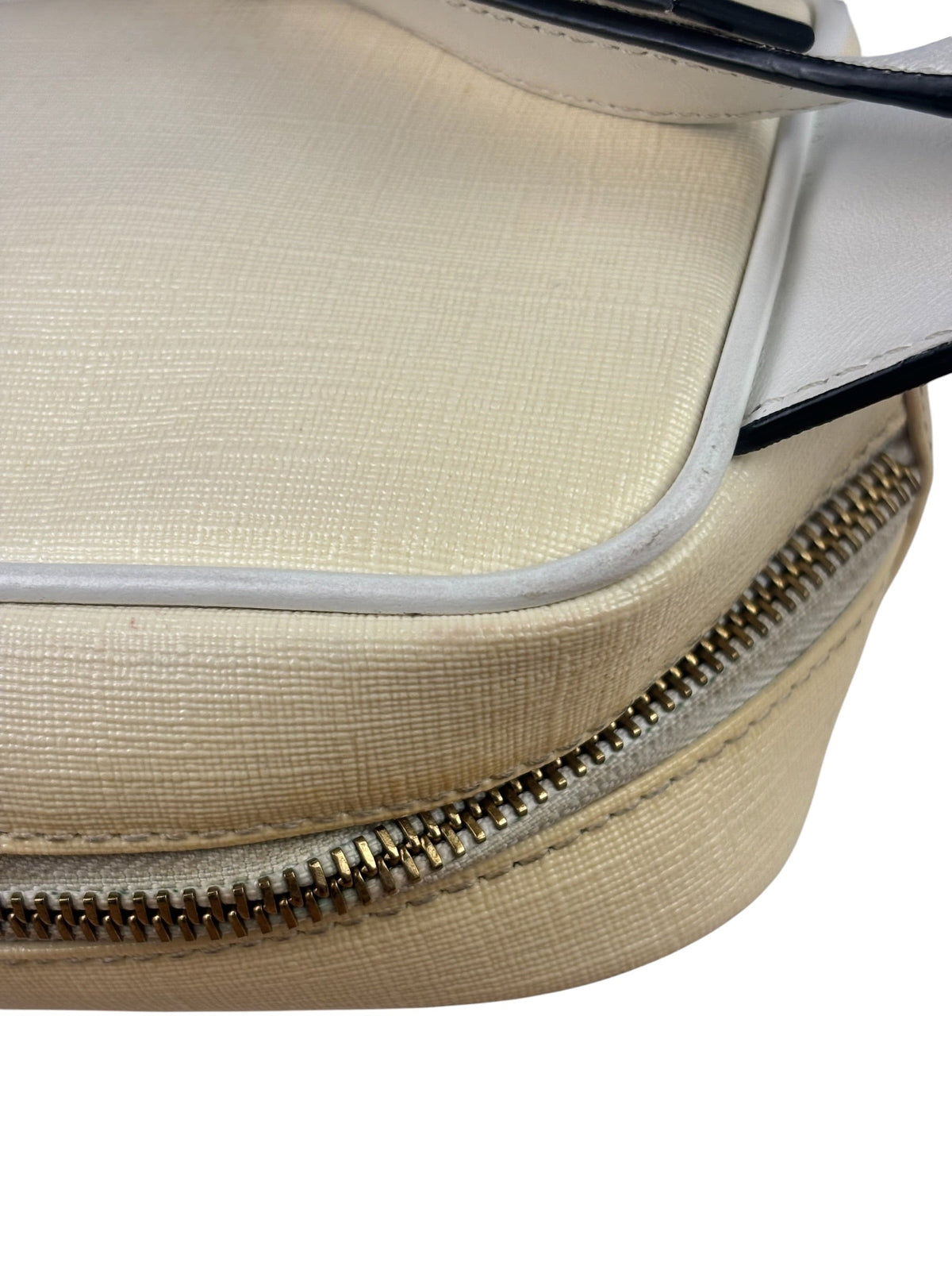 Versace Pastel Yellow Leather Logo Print Belt Bag