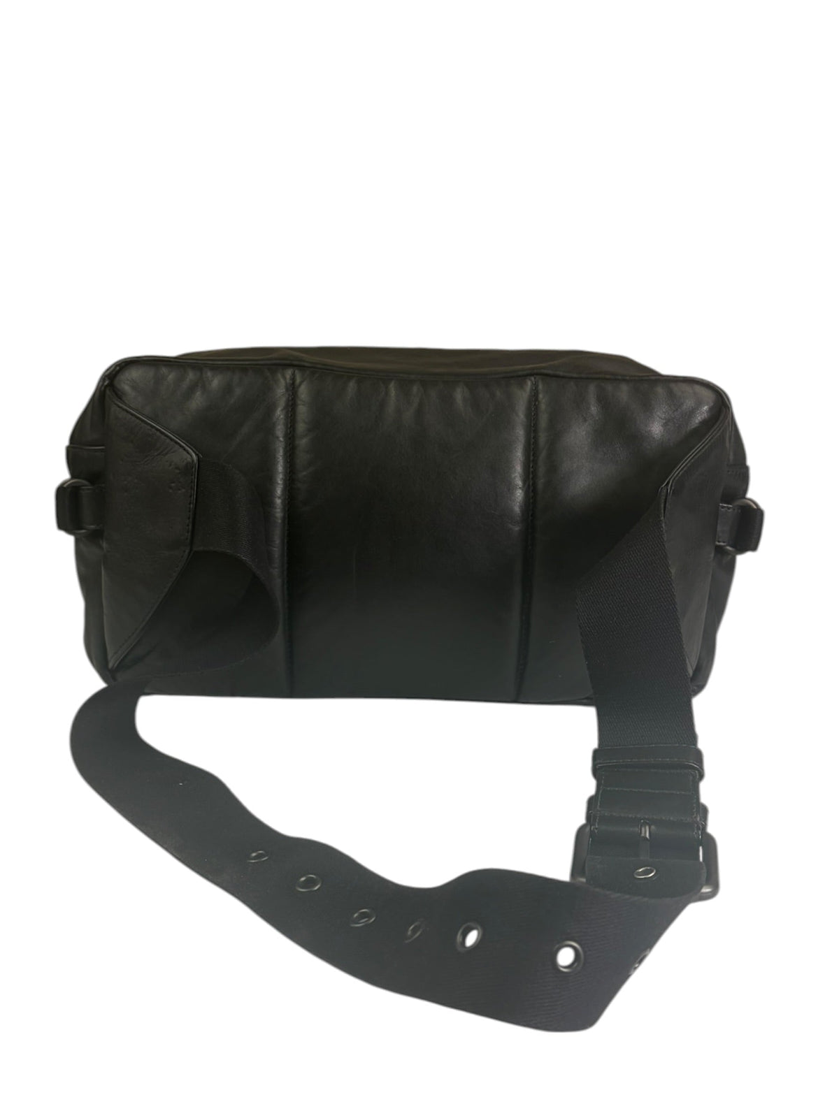 Bottega Veneta Black Leather Intrecciato Trim Belt Bag
