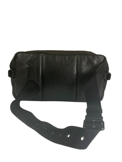 Bottega Veneta Black Leather Intrecciato Trim Belt Bag