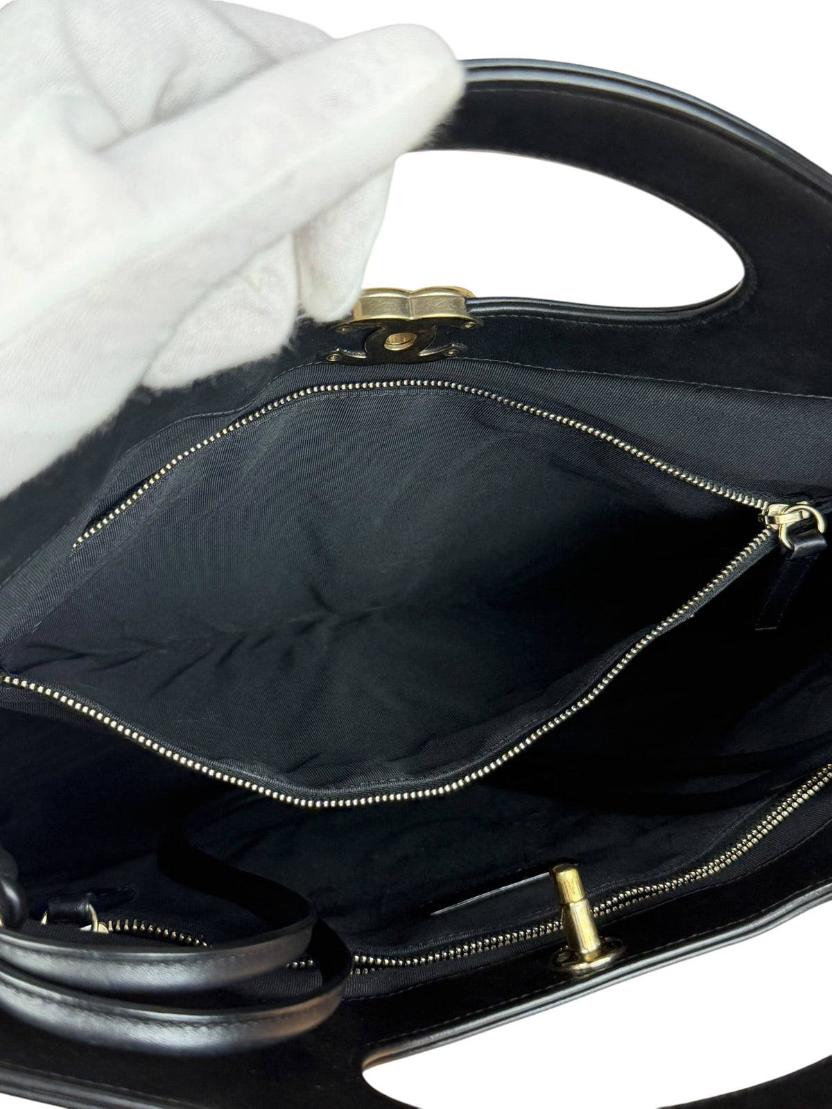 Chanel 31 Black Leather Quilted Shopping Clutch Shoulder Bag 2018