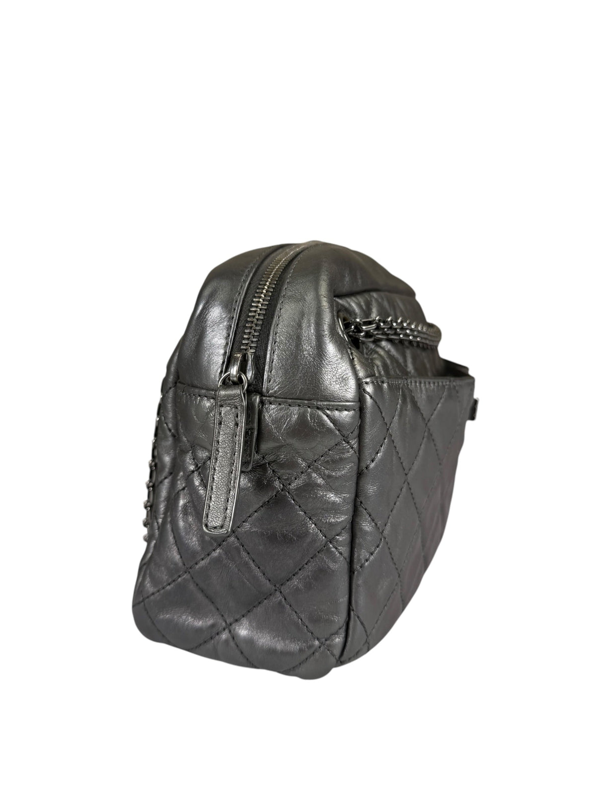 Chanel Metallic Silver Quilted Calfskin Reissue Camera Bag 2008