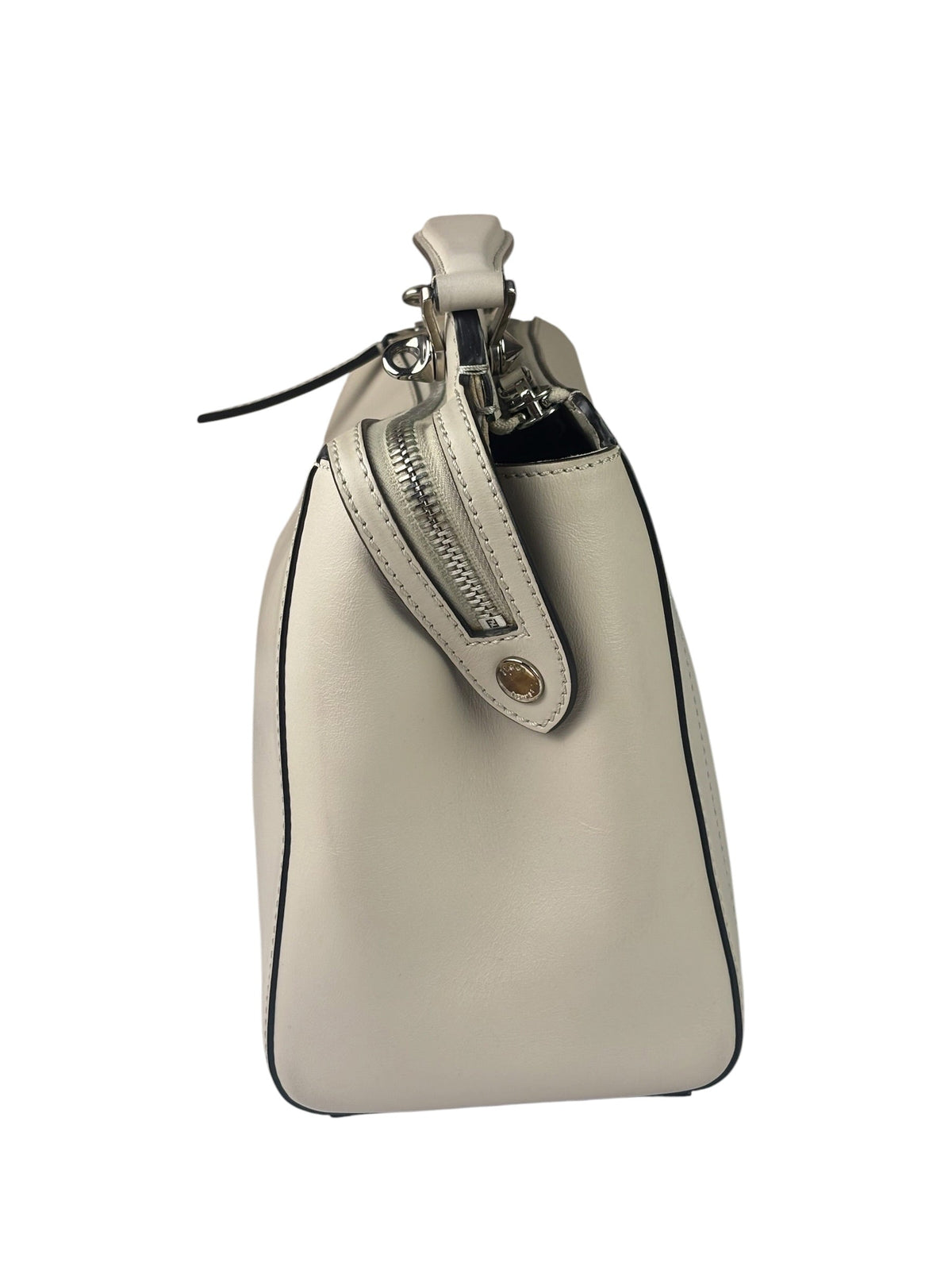 Fendi Cream Leather Latte Two-Way Bag