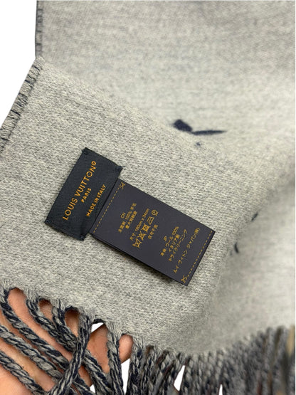 Louis Vuitton Blue Reykjavik All About Monogram Wool Scarf