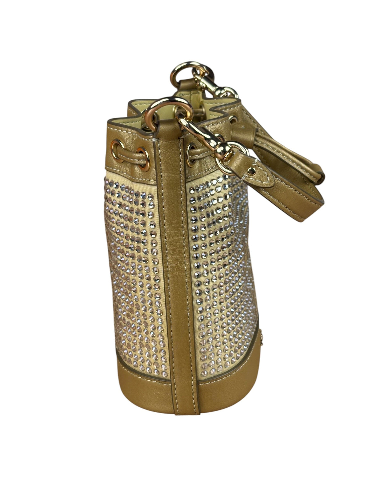 Coach Yellow Gold Mini Bucket Crystal Two-Way Bag