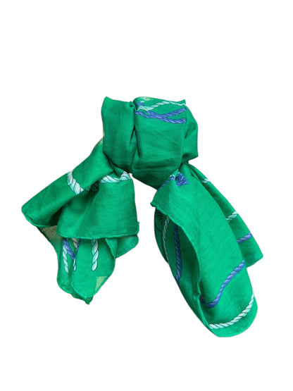 Gucci Green Cotton Rope & Anchor Scarf