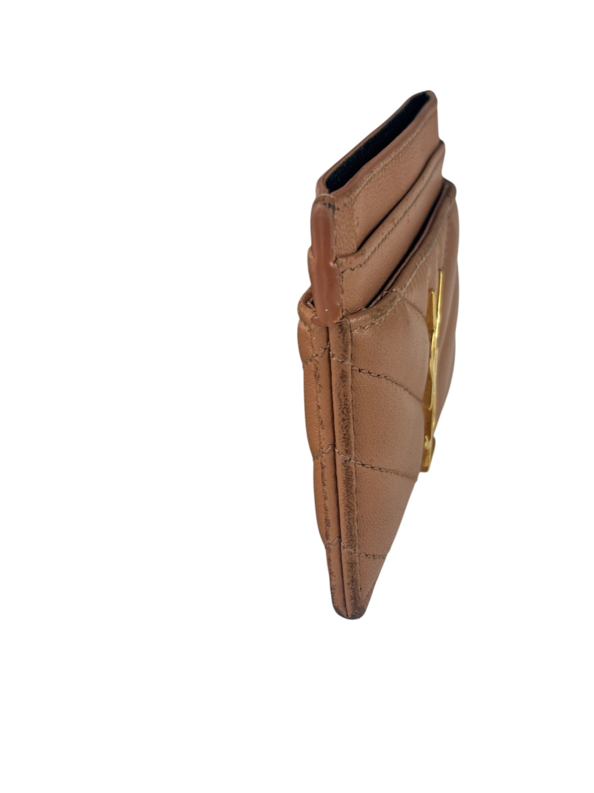 Yves Saint Laurent Dusty Rose Leather Cassandre Cardholder