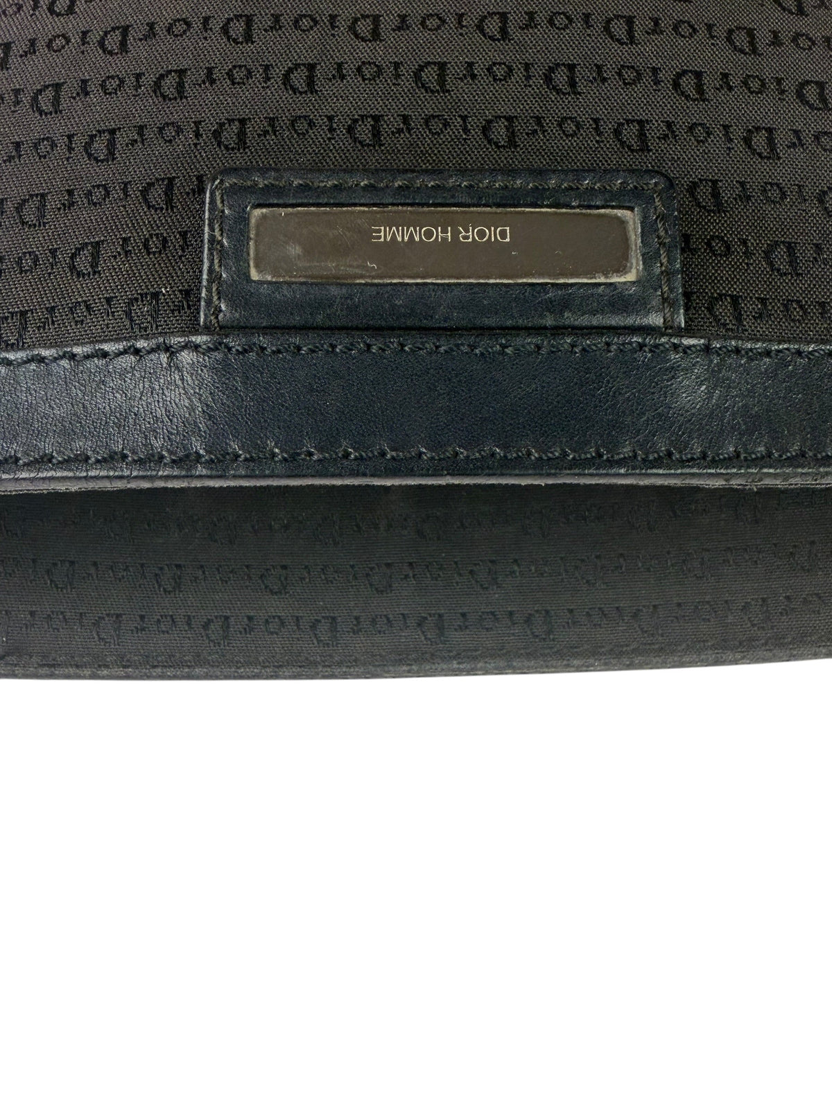 Christian Dior Black Leather Trim Canvas Dior Print Crossbody Bag