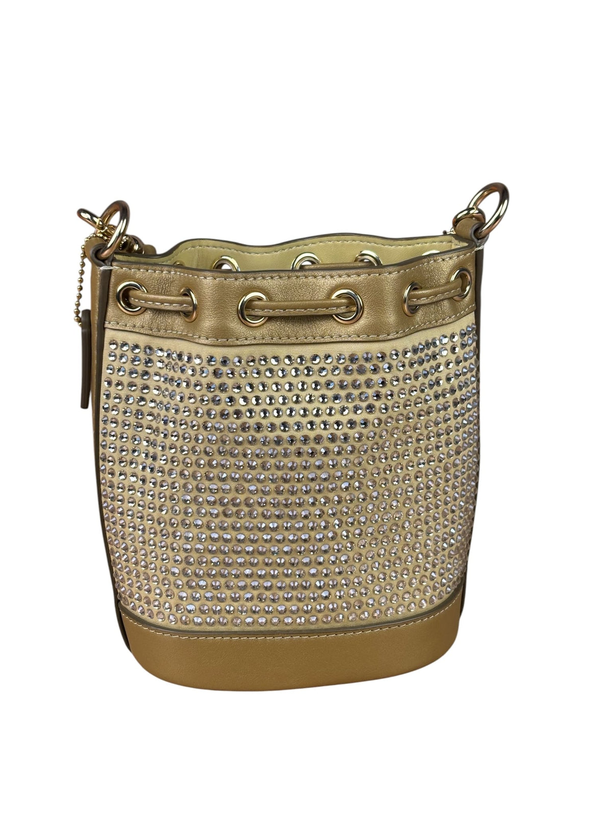 Coach Yellow Gold Mini Bucket Crystal Two-Way Bag