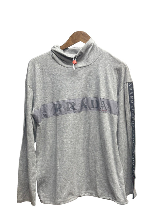 Prada Grey Long Sleeve High Neck Top