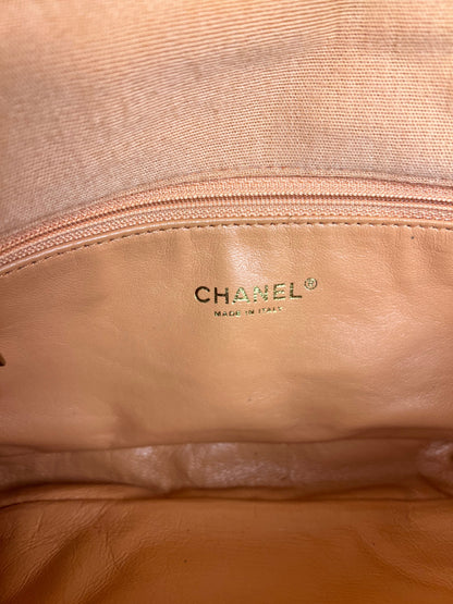 Chanel CC Peach Jersey Quilted Flap Bag
