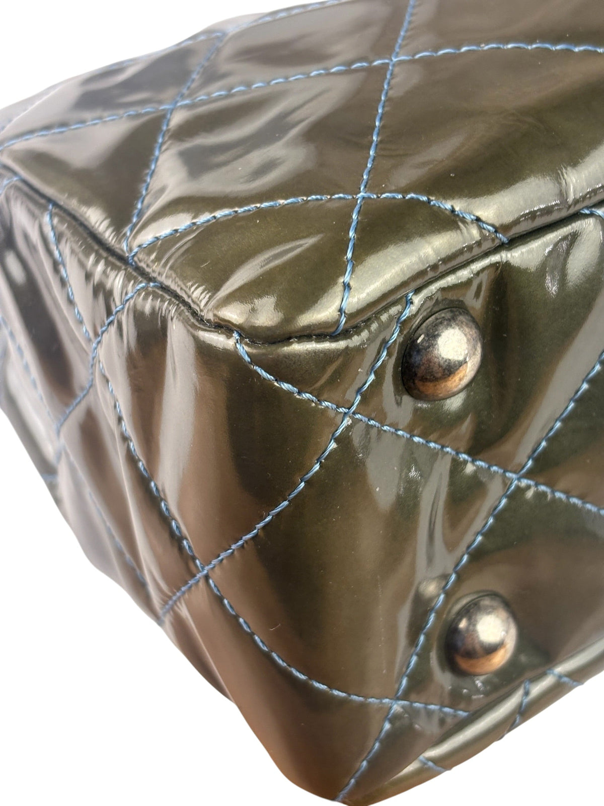 Chanel Green Quilted Patent Leather Reissue XL Tote 2011