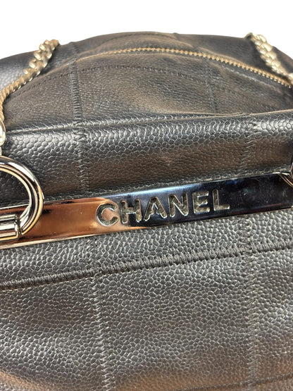 Chanel Black Caviar Chocolate Bar Shoulder Bag
