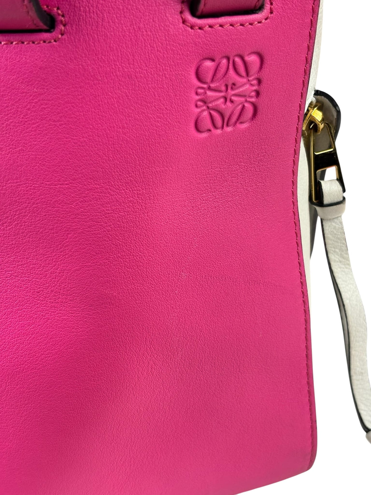 Loewe Pink/White Leather M Hammock Bag