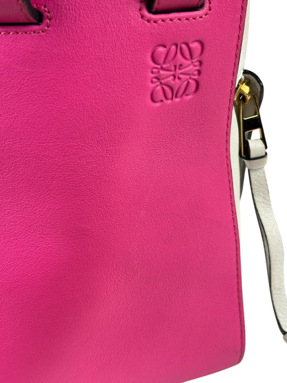 Loewe Pink/White Leather M Hammock Bag