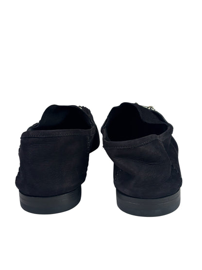 Gucci Black Suede Horsebit Loafers